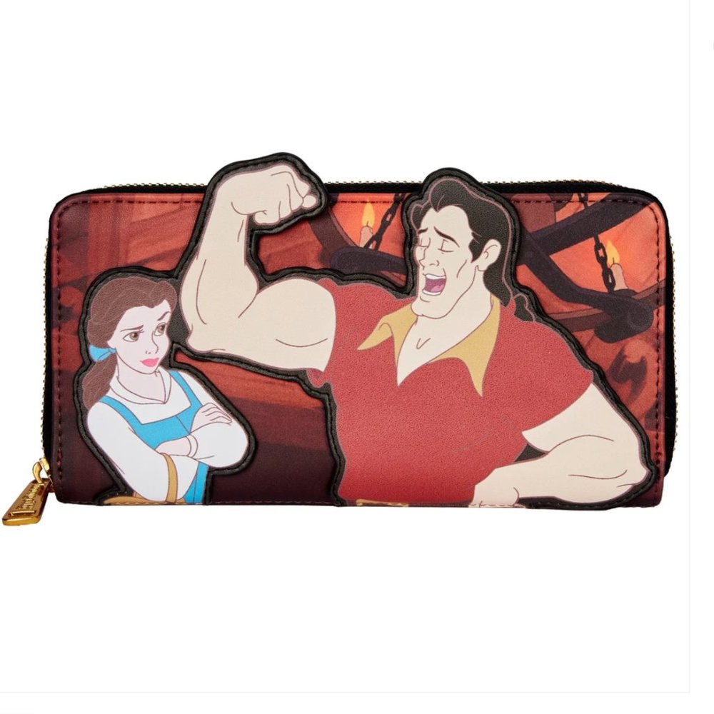 NEW💡Loungefly Disney Villains Gaston Zip Around Wallet - NEW - Great 🎁